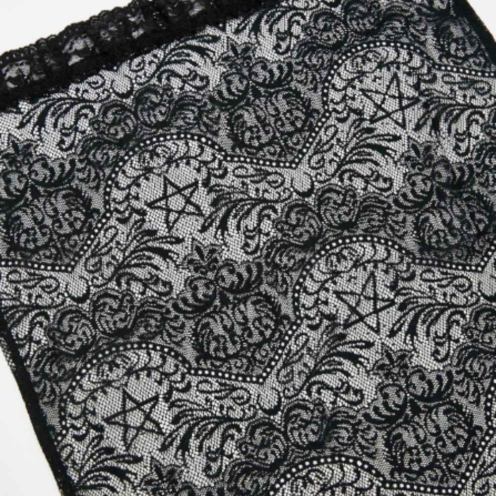 1 LEFT! Killstar Lana lace pentagrams scarf - Picture 2 of 5